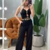 Conjunto em Alfaiataria Cropped de Alça e Calça Pantalona