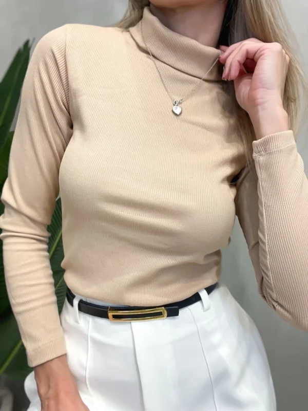 Blusa Feminina em Ribana Manga Longa Cacharrel