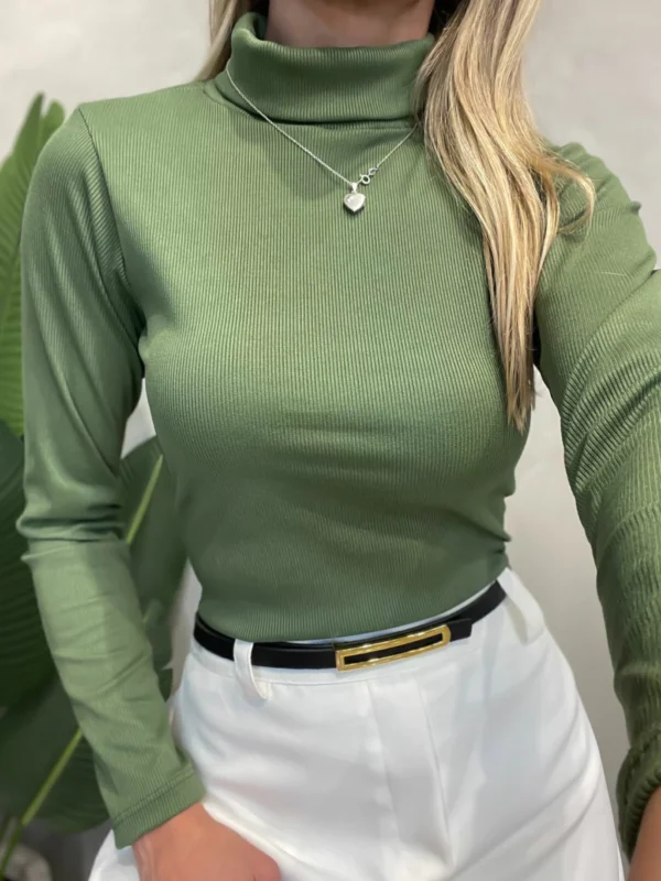 Blusa Feminina em Ribana Manga Longa Cacharrel