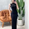 Vestido Longo em Ribana Regata Costas Nua