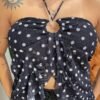 Blusa em Tule Poá de Babado com Amarração