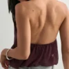 Top Feminino com Decote Halter e Costas Descobertas