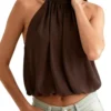 Top Feminino com Decote Halter e Costas Descobertas