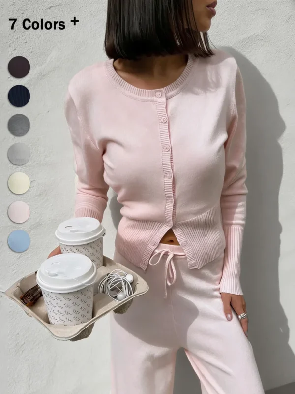 Cardigan Cropped Tricô Manga Longa Canelado