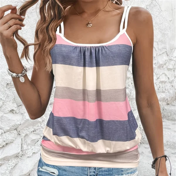 Top Listrado Colorido Casual